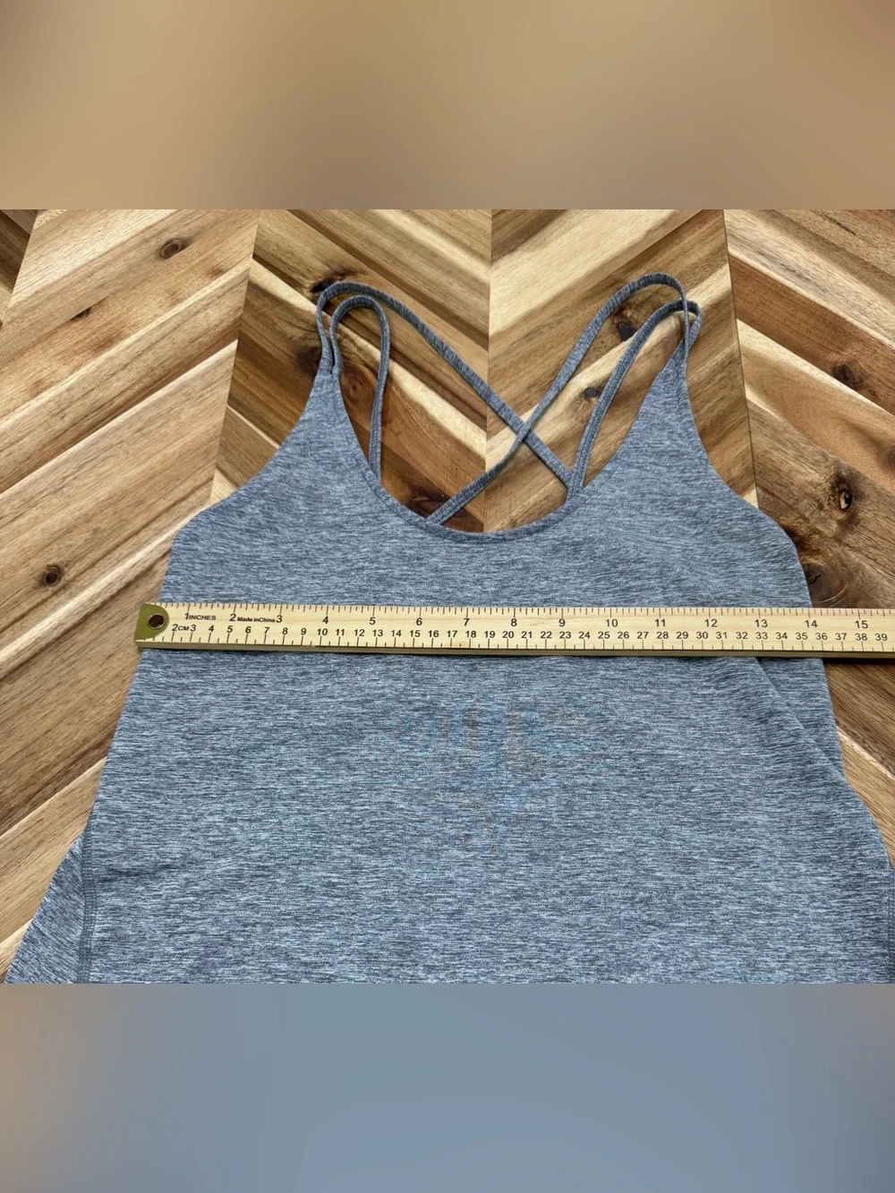 Nike Gray Heather Double-Strap Active Tank Size Small